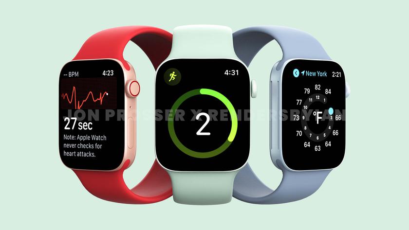 Apple Watch Series 7 появились на качественных рендерах с дизайном, как у iPhone 12