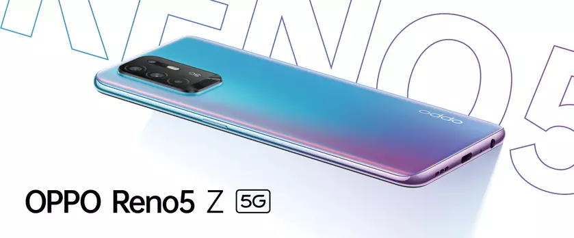 OPPO Reno 5 Z: AMOLED-экран, чип MediaTek Dimensity 800U, квадро-камера на 48 МП, быстрая зарядка на 30 Вт и ценник в $395