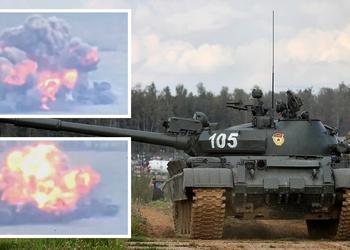 Украинский FPV-дрон Pegas+ эффектно уничтожил российский танк Т-62МВ с мангалом на башне