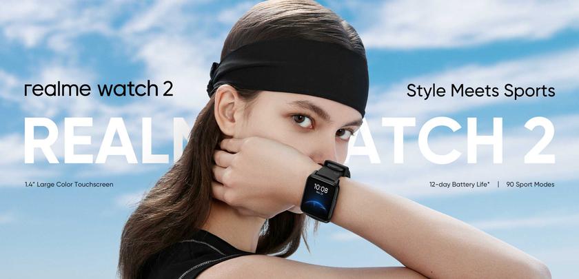 Realme Watch 2 вышли на глобальном рынке: смарт-часы с датчиком SpO2, защитой IP68 и автономностью до 12 дней за 55 евро