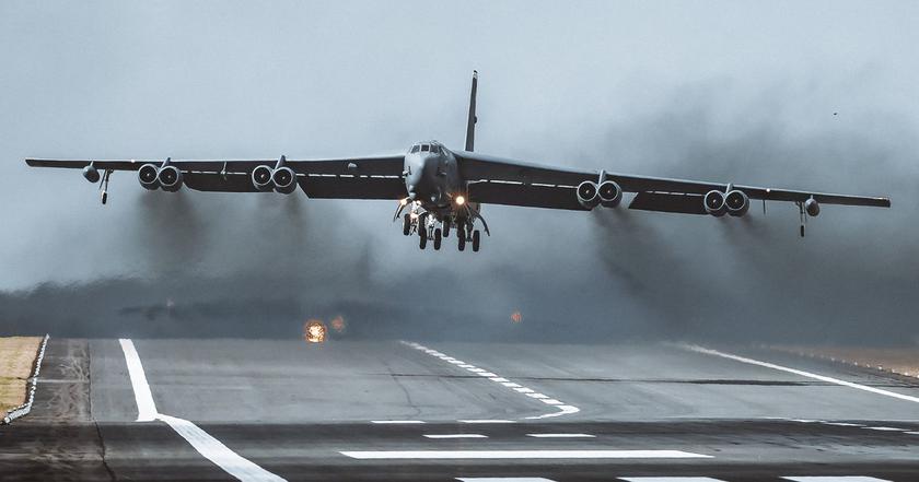 The US has flown four B-52 Stratofortress nuclear bombers to Europe