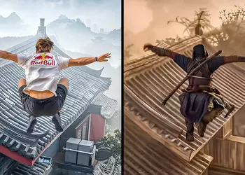 Не вздумайте повторить! Команда паркурщиков из Red Bull Gaming воспроизвела опасные трюки из Assassin's Creed: Shadows