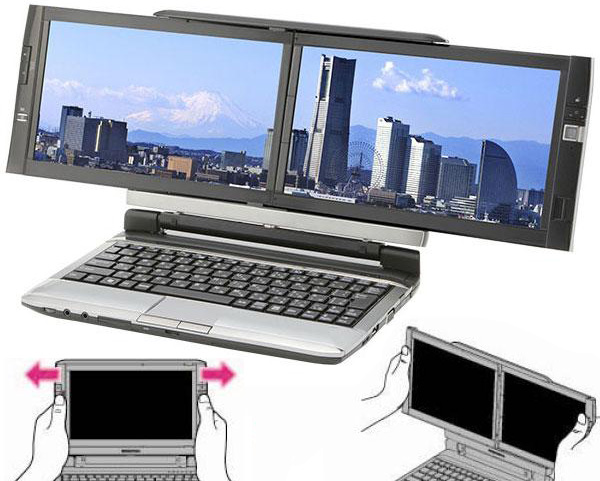 Kohjinsha DZ: первый в мире ноутбук с двумя раскладными экранами
