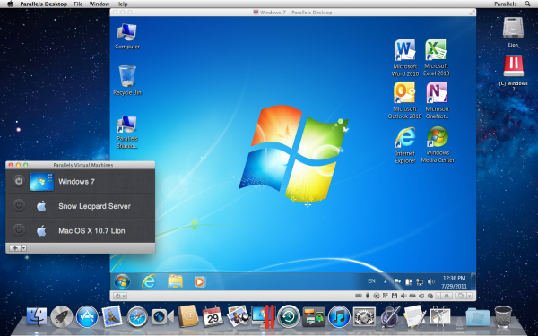 Parallels Desktop 7: совместимость с Mac OS X Lion и новые функции 