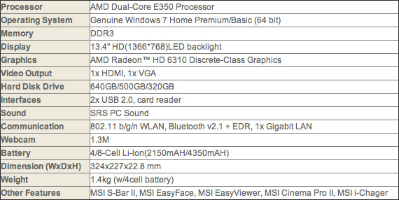 MSI X-Slim X370: тонкий и лёгкий ноутбук на платформе AMD Fusion-2
