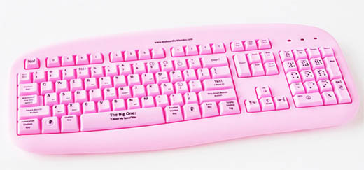 Гламурная розовая клавиатура для блондинок