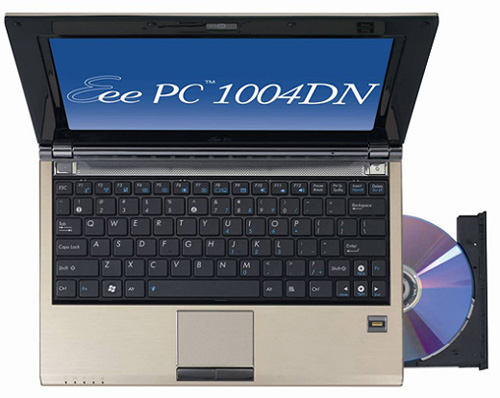 Asus Eee PC E1004DN: первый нетбук с дисководом