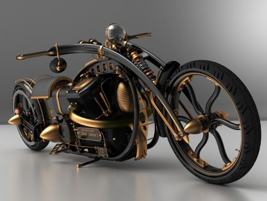Черная вдова: концепт мотоцикла в стиле паропанк