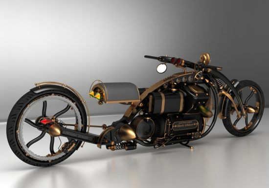 Черная вдова: концепт мотоцикла в стиле паропанк-2
