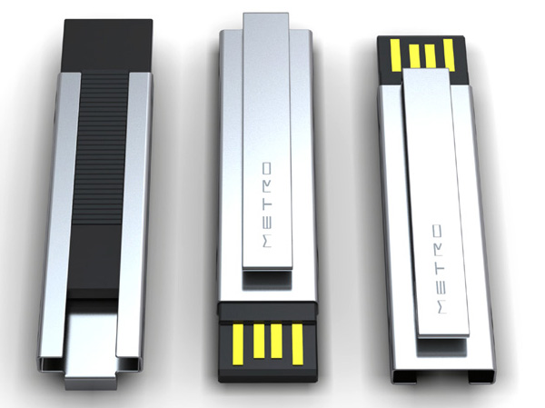 Metro: концепт двустороннего USB-накопителя в виде заколки для галстука-3