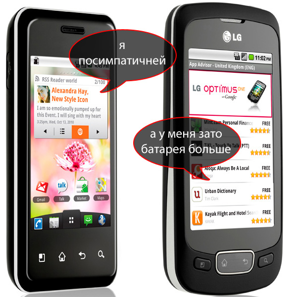 LG еще раз анонсировала Optimus One и Chic с Android 2.2