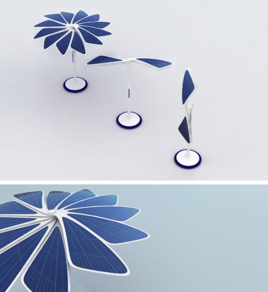 Изящный концепт пляжных зонтов с солнечными батареями-5