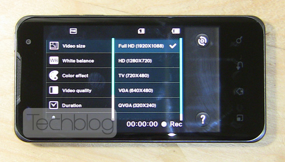 Пример записи FullHD-видео в смартфоне LG Optimus 2X