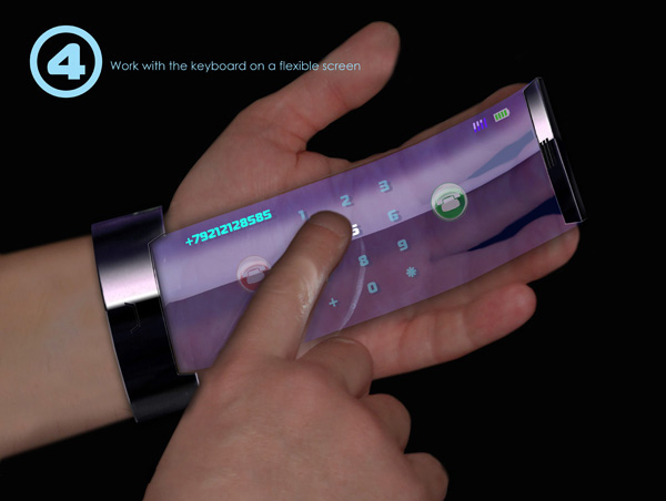 Rollerphone: концепт телефона с гибким дисплеем в браслете-4