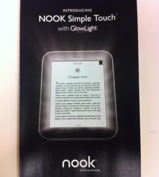 Утечка: ридеру NOOK Simple Touch с подсветкой экрана быть!