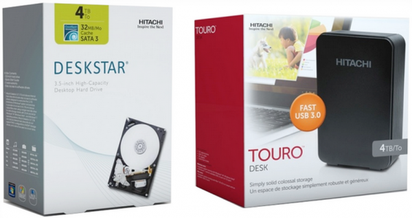 Hitachi выпустила жесткий диск Deskstar 5K4000 и внешний накопитель Touro Desk по 4 ТБ