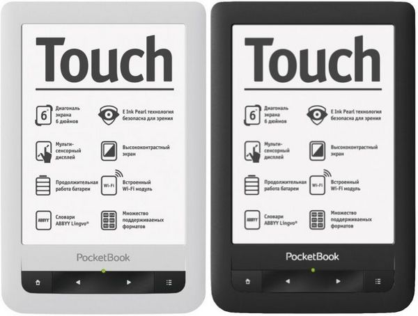 Ридер PocketBook Touch 622 с 6-дюймовым сенсорным экраном E-Ink Pearl и Wi-Fi