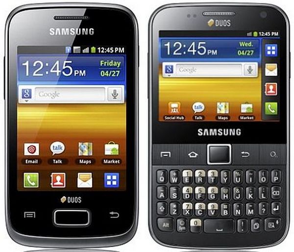 Анонсированы смартфоны Samsung Galaxy Y Duos и Galaxy Y Pro Duos с поддержкой двух sim-карт