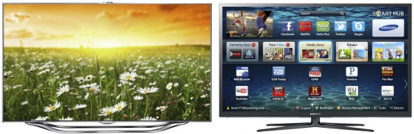 Умные 3D-телевизоры Samsung UNES8000 и PNE8000: двуядерные процессоры, многозадачность, управление голосом и жестами