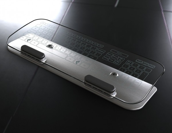 Беспроводные клавиатура и мышь из стекла-4