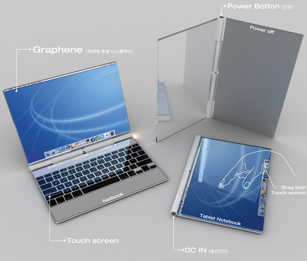 Custombook Laptop: концепт планшетного ноутбука с прозрачным экраном