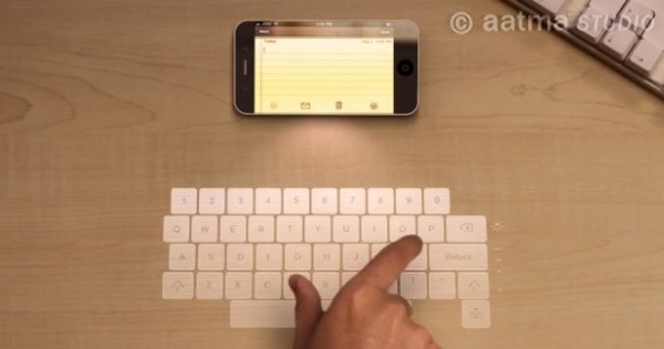 Концепт iPhone 5 с голографическими дисплеем и клавиатурой (видео)