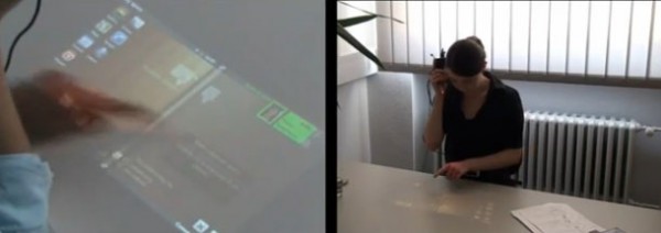 Прототип телефона со встроенным пикопроектором для интерактивных телефонных звонков (видео)