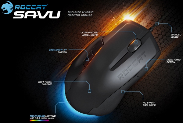 К выпуску готовится игровая мышь ROCCAT Savu с лазерным датчиком на 4000 dpi