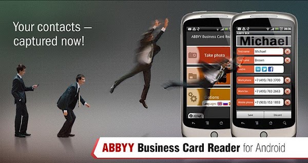 Сканируем визитки с помощью приложения ABBYY Business Card Reader 2.0 для Android