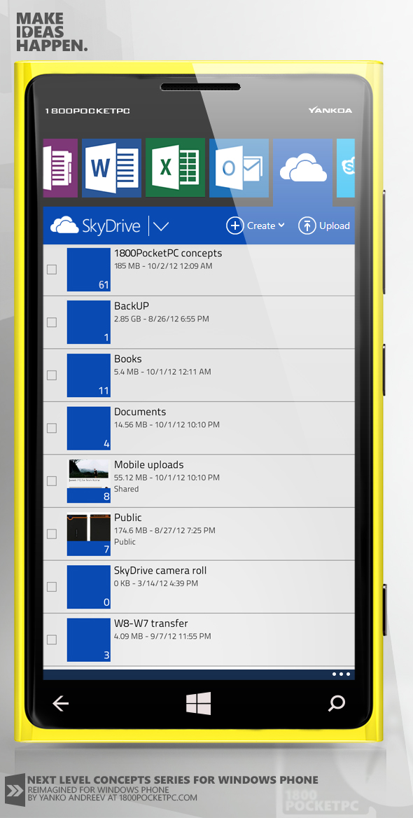 Впечатляющий концепт Microsoft Office для Windows Phone 8-7