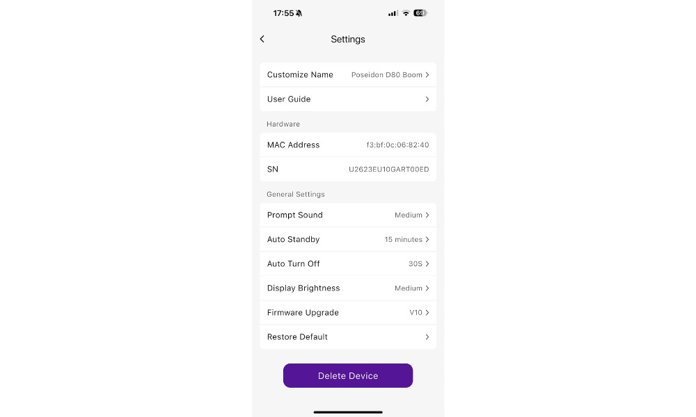 D80 Boom interface app