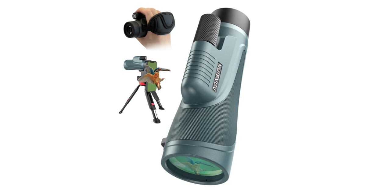Adasion 12x56 monocular with smartphone adapter