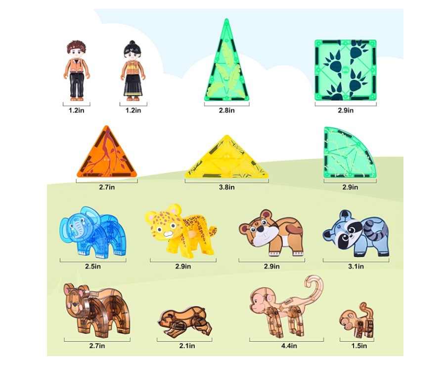 Asago Animals Jungle magnetic building blocks