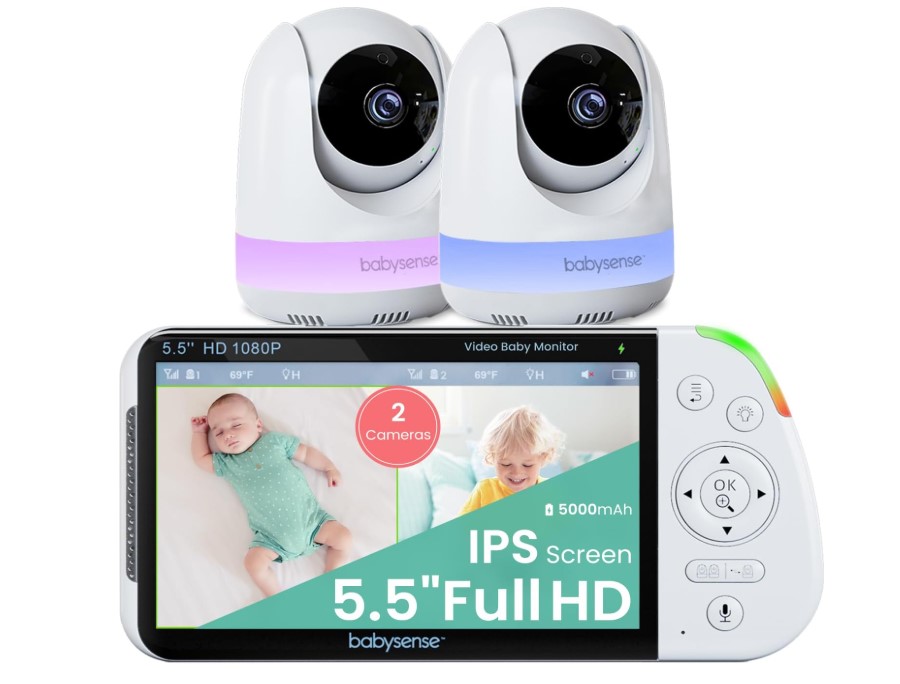 Babysense 5.5 1080p Split-Screen baby monitor with camera