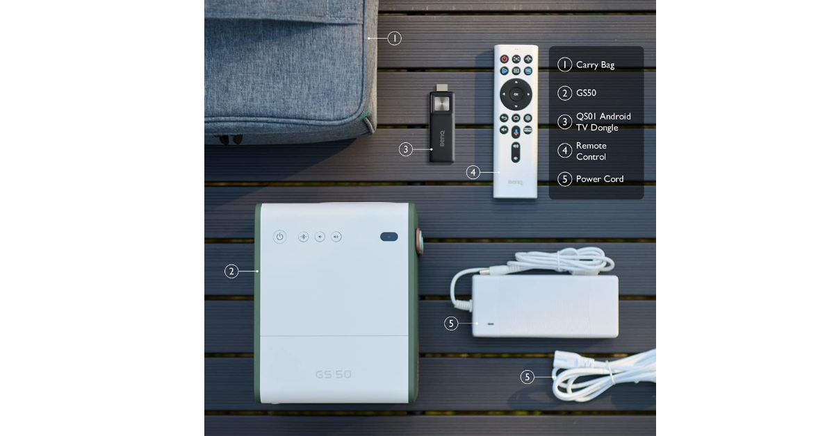 BenQ GS50 portable projector for camping