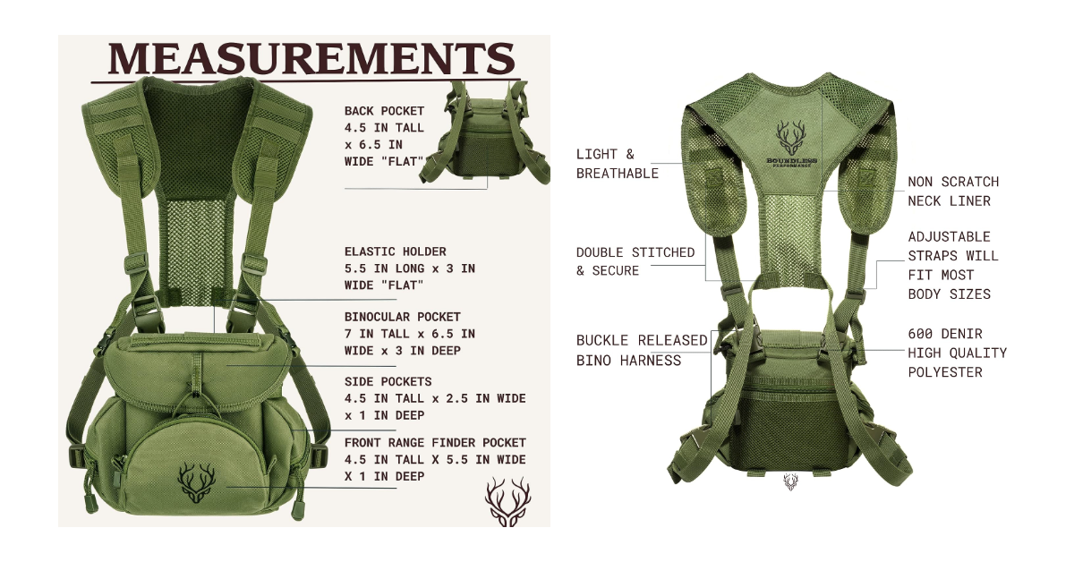 Boundless binocular harness for hunting