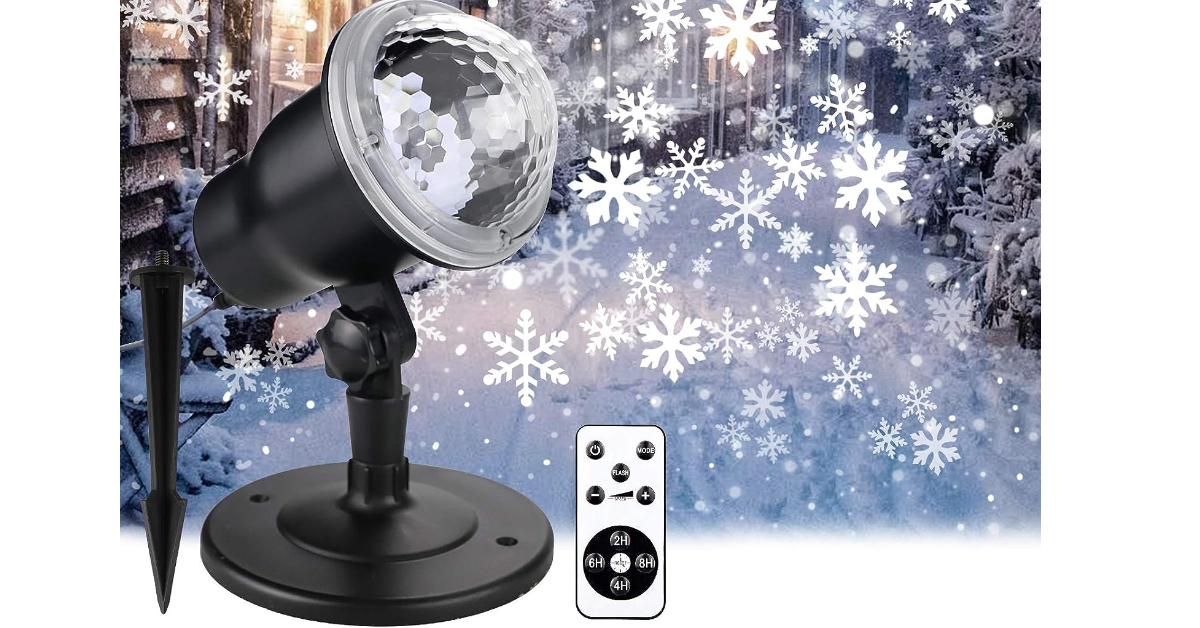 thumbnail image 2 of Christmas Snowflake Projector Lights Outdoor, Owl Shape LED Snowfall Projector Remote Control Timing IP65 Waterproof, Dynamic Snowflakes Landscape 2 of 13