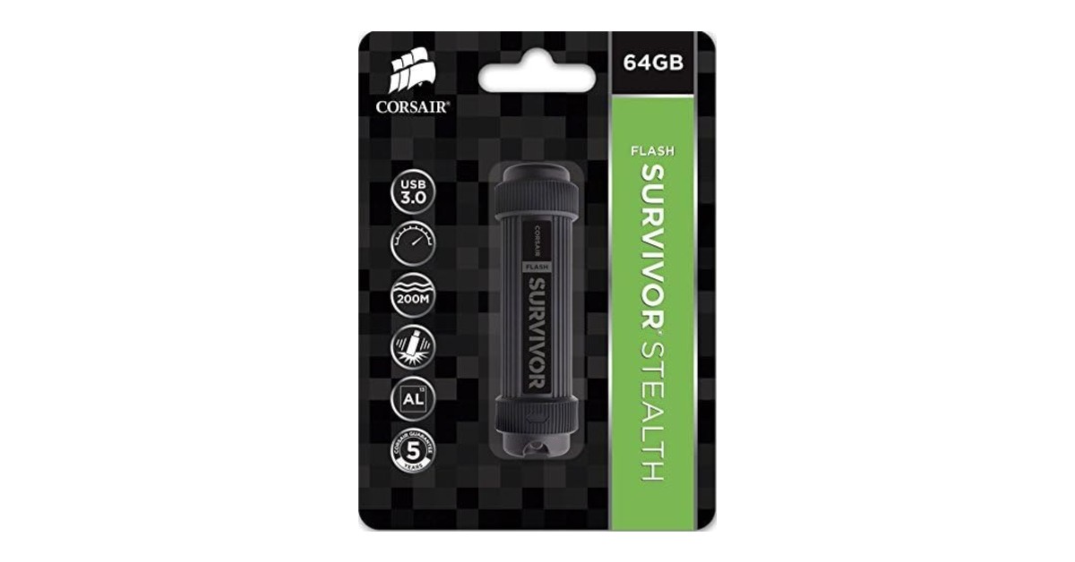 Corsair CMFSS3B-64GB Flash Survivor Stealth fastest usb for djs