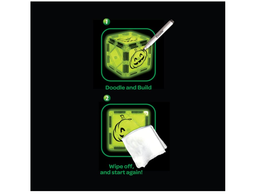 CreateOn Crayola Glow Doodle magnetic building blocks