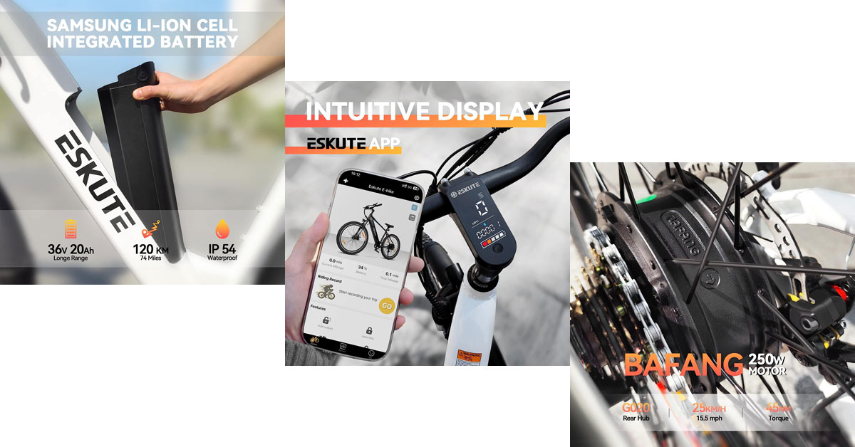 ESKUTE E-Bike Polluno Plus meilleurs vélos électriques pour la livraison de nourriture