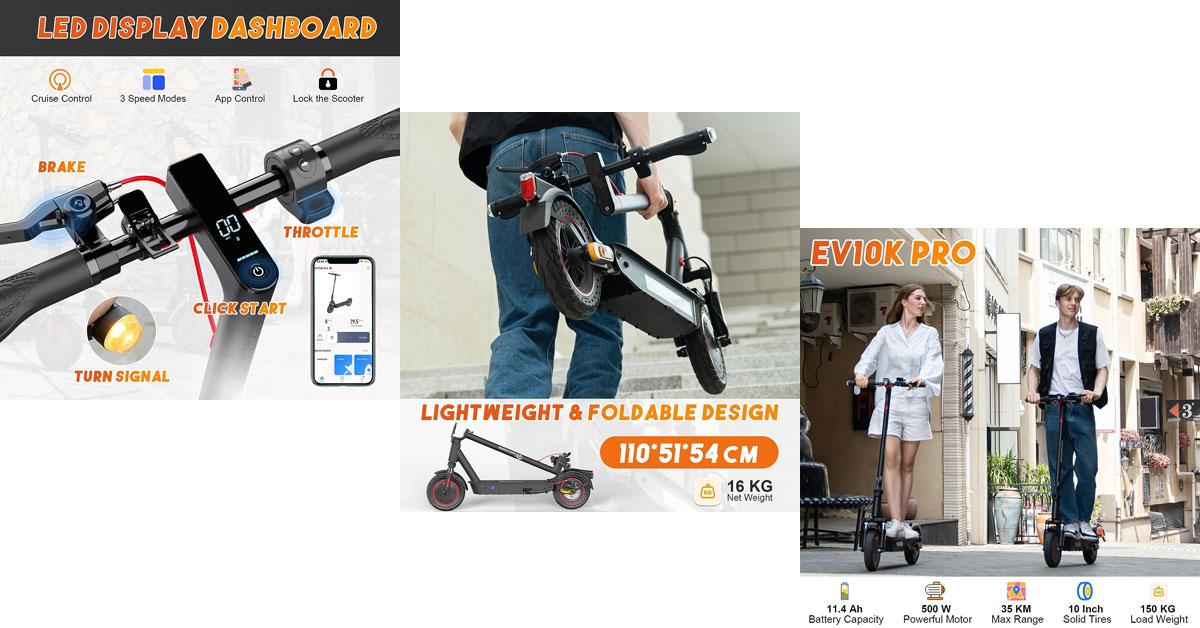 EVERCROSS EV10K PRO meilleures trottinettes pour adultes