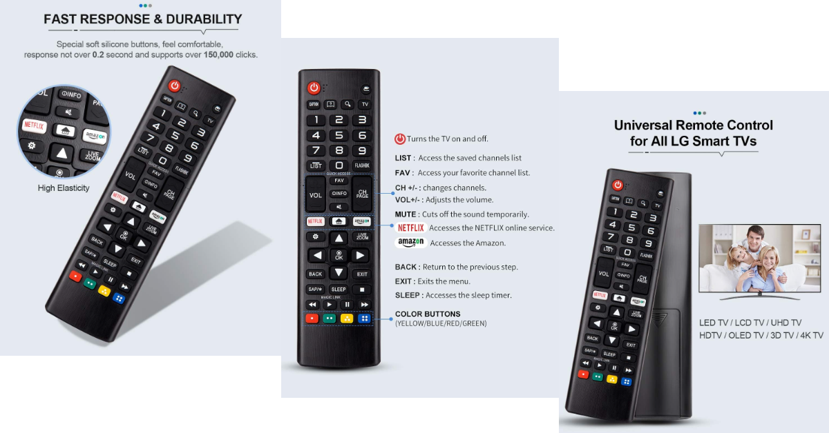 Best Universal Remote For LG TV Of 2024 Remotes That Work With LG TV   EWOS Universal Remote Control For All LG Smart TV 