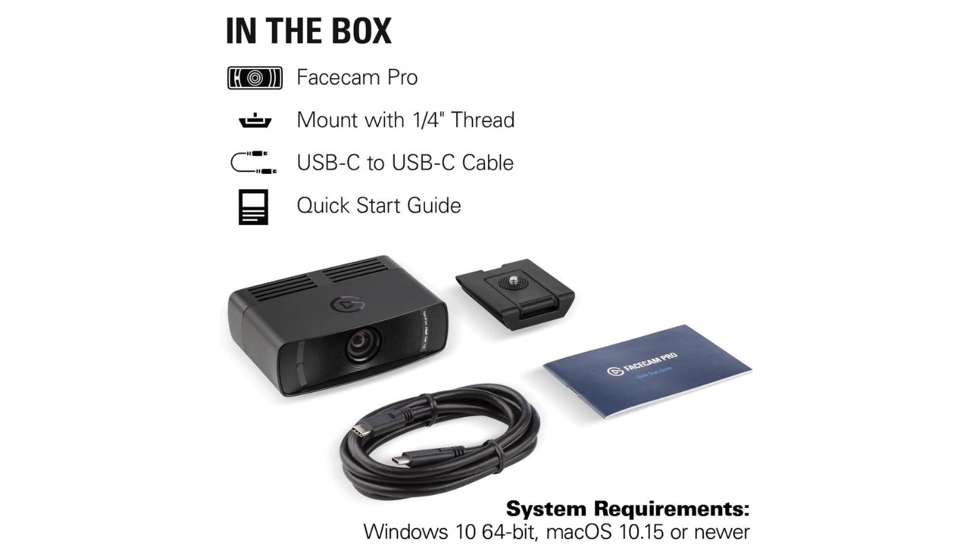 Elgato Facecam Pro webcam with autofocus for streaming