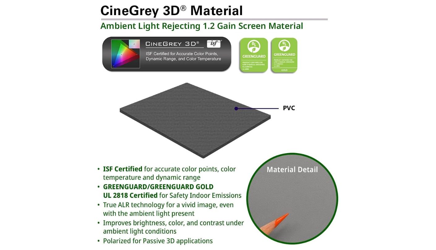 Elite Screens CineGrey 3D ER120DHD3 projector screen for ambient light