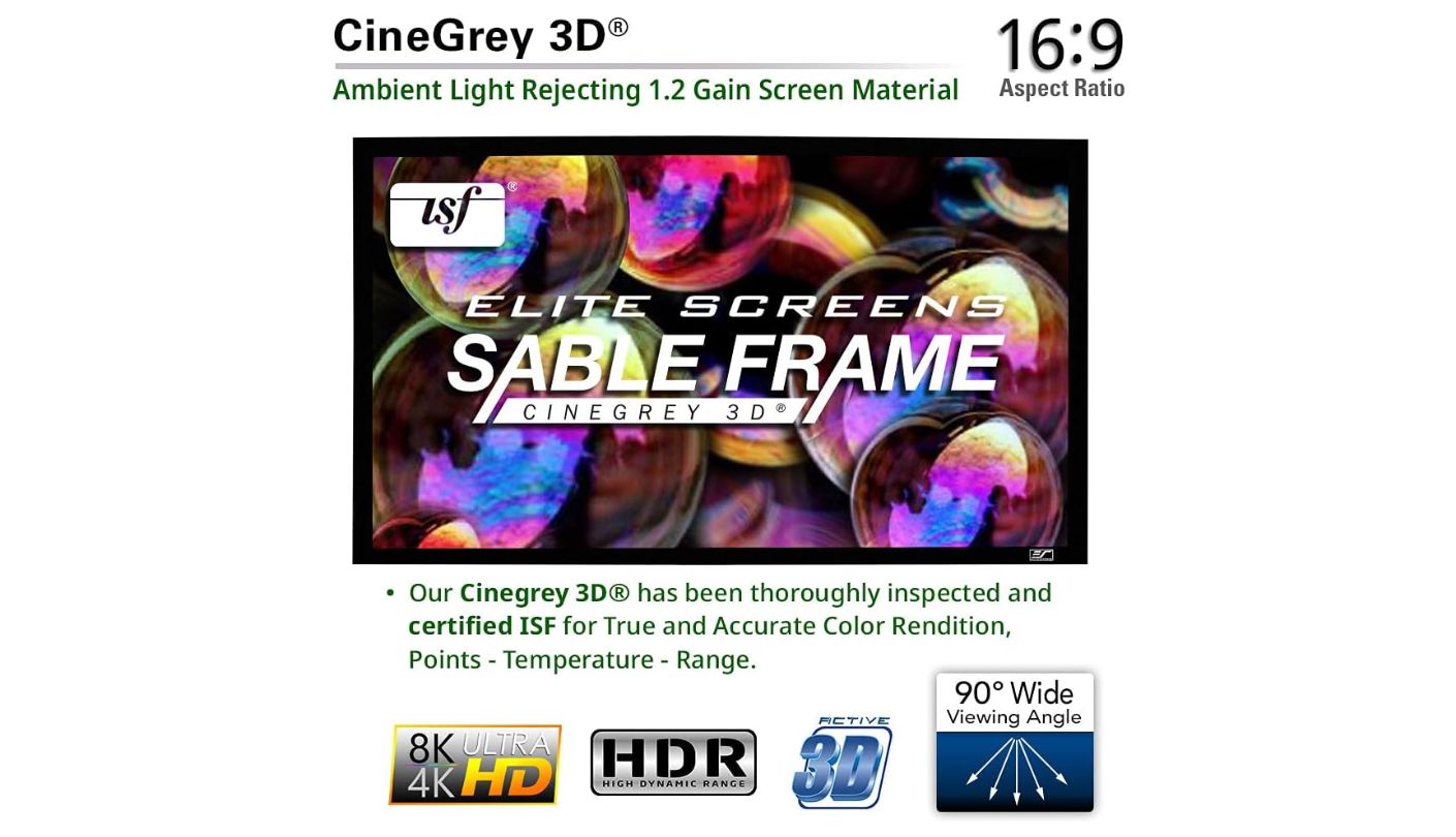 Elite Screens CineGrey 3D ER120DHD3 fixed frame ALR screen