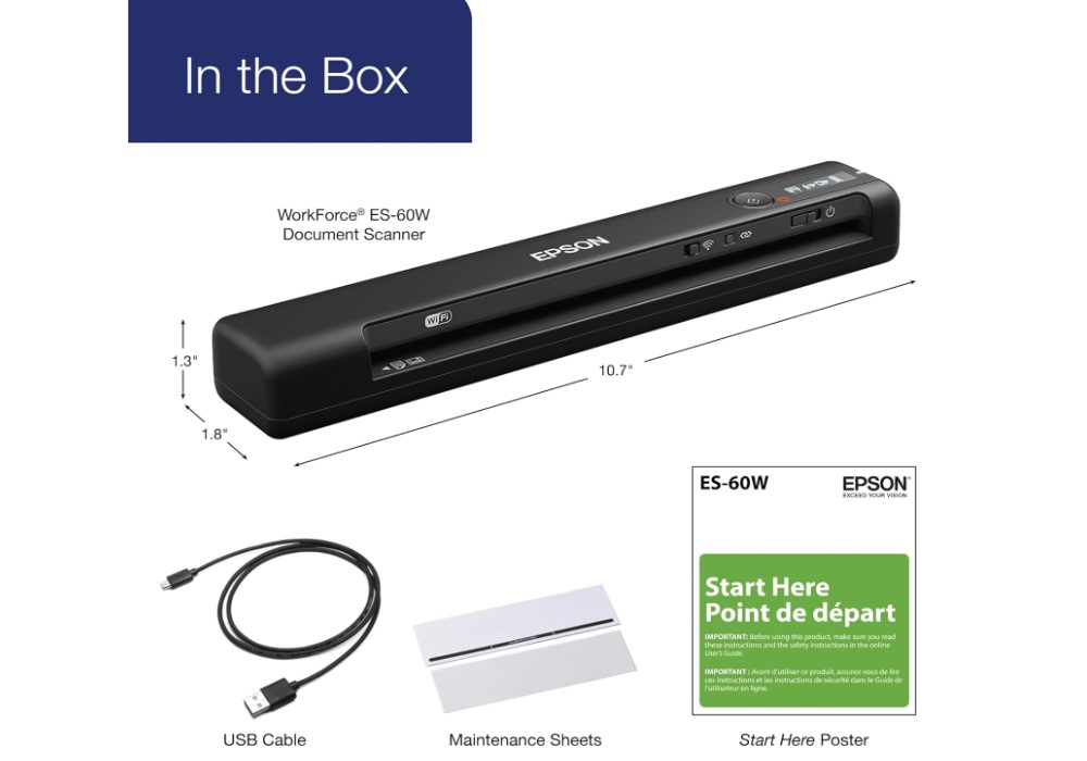 Scanner portable de documents Epson Workforce ES-60W