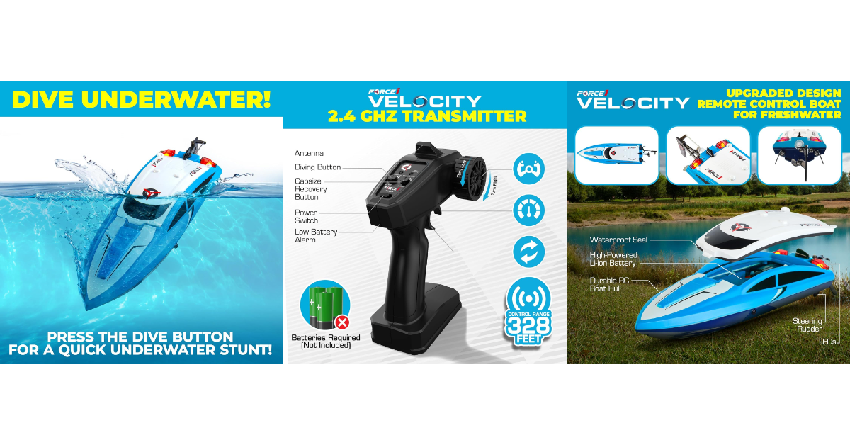 Force1 Velocity remote control boat