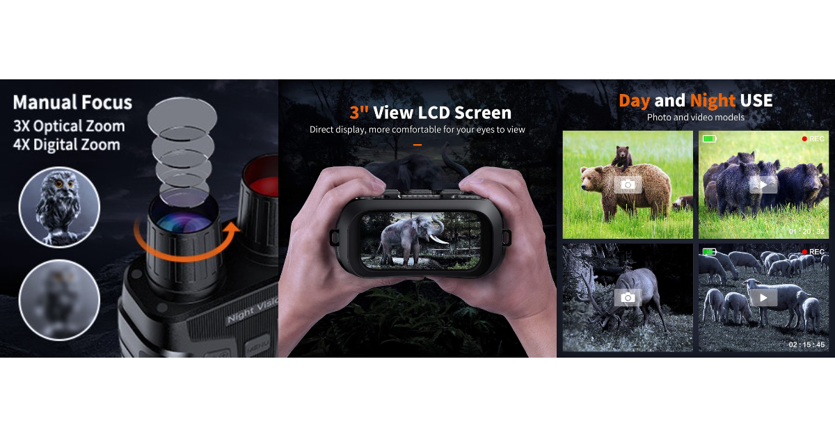 GTHUNDER Digital Night Vision Goggles best waterproof binoculars
