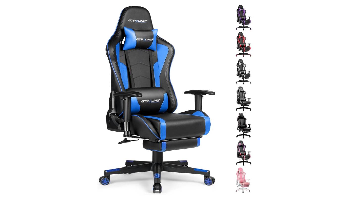 GTPLAYER comfortable gaming chair with Footrest
