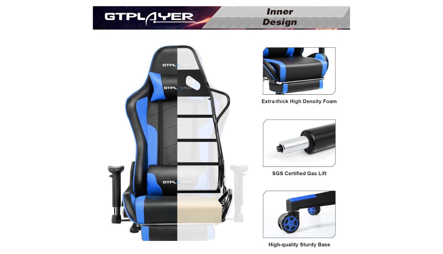 GTPLAYER ergonomic gaming chair with Footrest